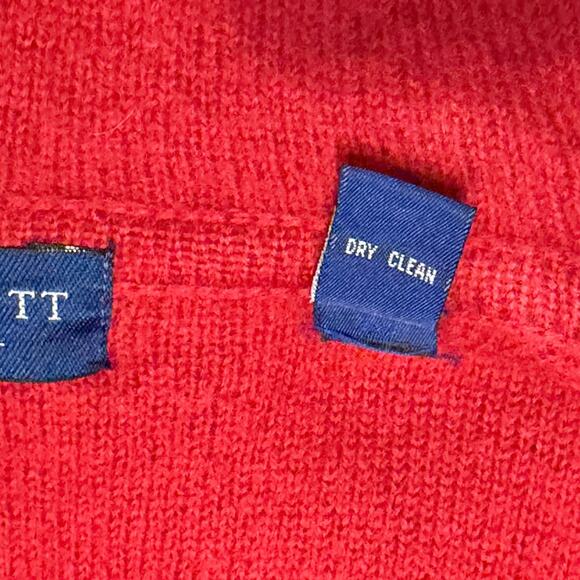 Vintage Karen Scott Pure Wool Hooded Cardigan Size L Red Toggle Sweater Coat 80s - Picture 9 of 9